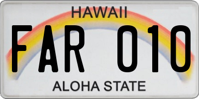 HI license plate FAR010