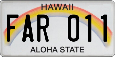 HI license plate FAR011