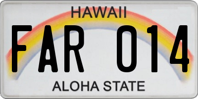 HI license plate FAR014