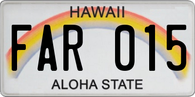HI license plate FAR015