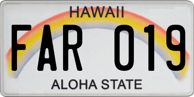 HI license plate FAR019