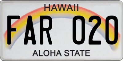 HI license plate FAR020