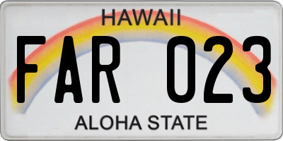 HI license plate FAR023