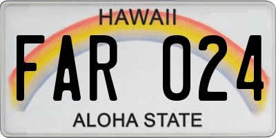 HI license plate FAR024