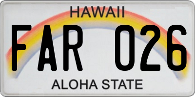 HI license plate FAR026
