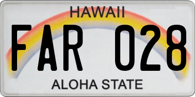HI license plate FAR028