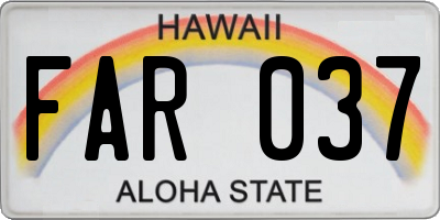 HI license plate FAR037