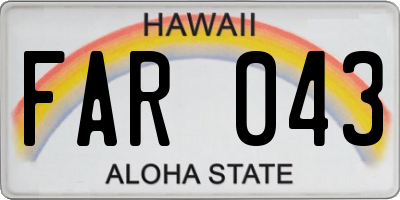 HI license plate FAR043