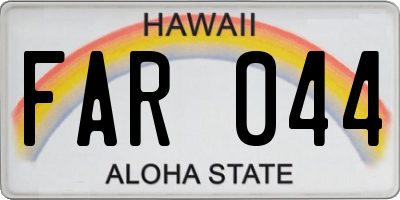 HI license plate FAR044
