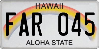 HI license plate FAR045