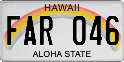 HI license plate FAR046