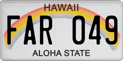HI license plate FAR049