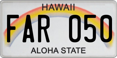 HI license plate FAR050