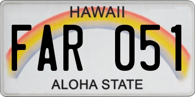 HI license plate FAR051
