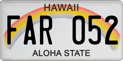 HI license plate FAR052
