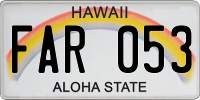 HI license plate FAR053