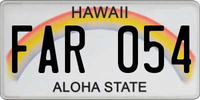 HI license plate FAR054