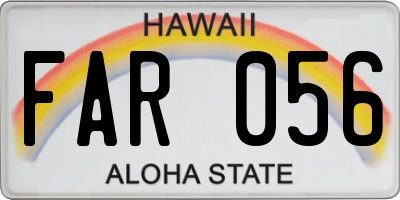 HI license plate FAR056