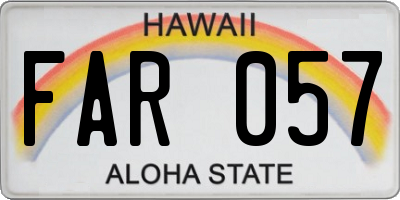 HI license plate FAR057