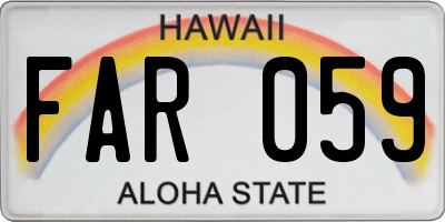 HI license plate FAR059