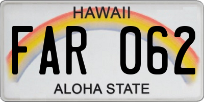 HI license plate FAR062