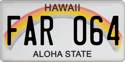 HI license plate FAR064