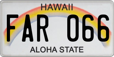 HI license plate FAR066