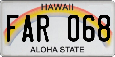 HI license plate FAR068