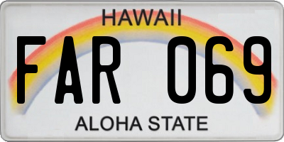 HI license plate FAR069
