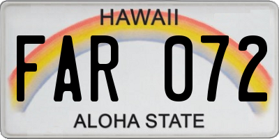 HI license plate FAR072