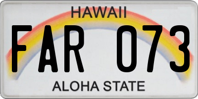 HI license plate FAR073