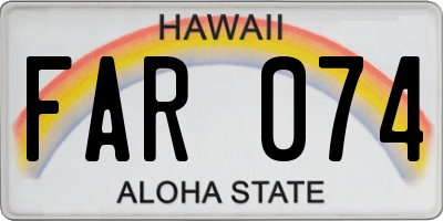 HI license plate FAR074