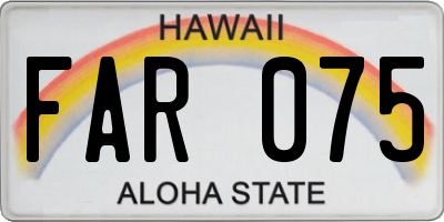 HI license plate FAR075