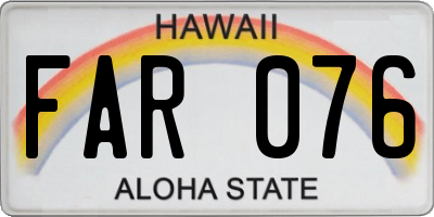 HI license plate FAR076
