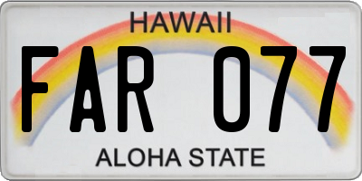 HI license plate FAR077