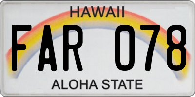 HI license plate FAR078