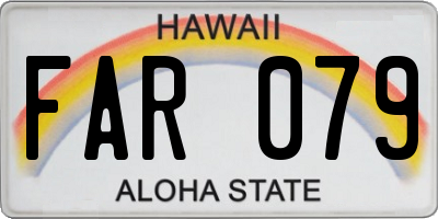 HI license plate FAR079