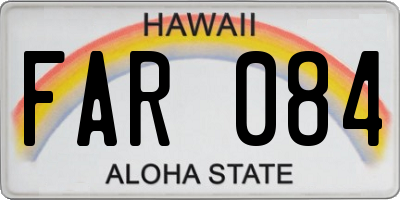 HI license plate FAR084