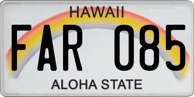 HI license plate FAR085