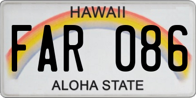 HI license plate FAR086