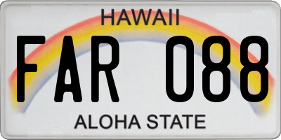 HI license plate FAR088
