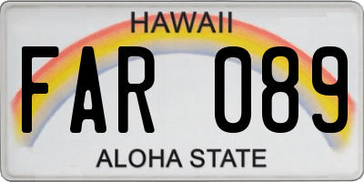 HI license plate FAR089