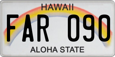 HI license plate FAR090