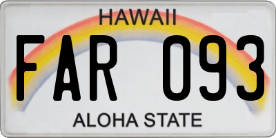 HI license plate FAR093