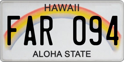 HI license plate FAR094