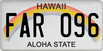 HI license plate FAR096