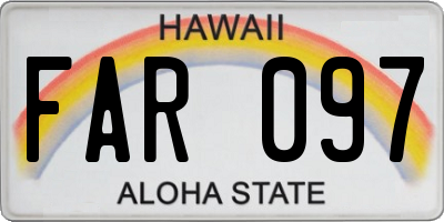 HI license plate FAR097