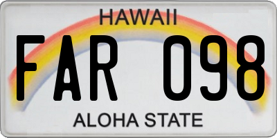 HI license plate FAR098