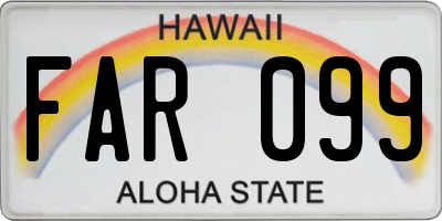 HI license plate FAR099