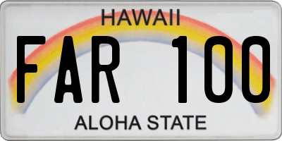 HI license plate FAR100
